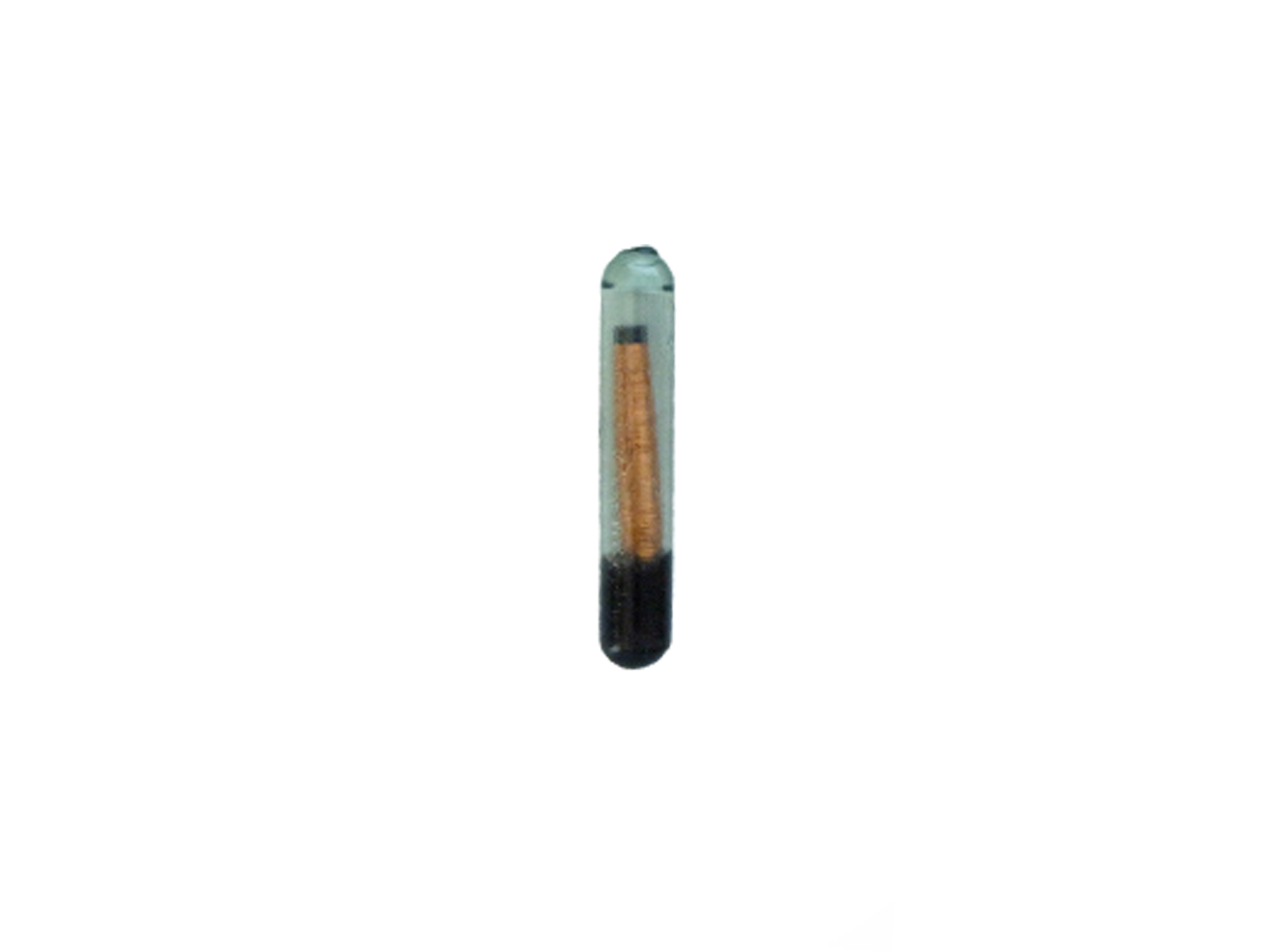 911PetChip™ microchip — 2.12 × 12 mm, ISO 11784 FDX-B compliant.